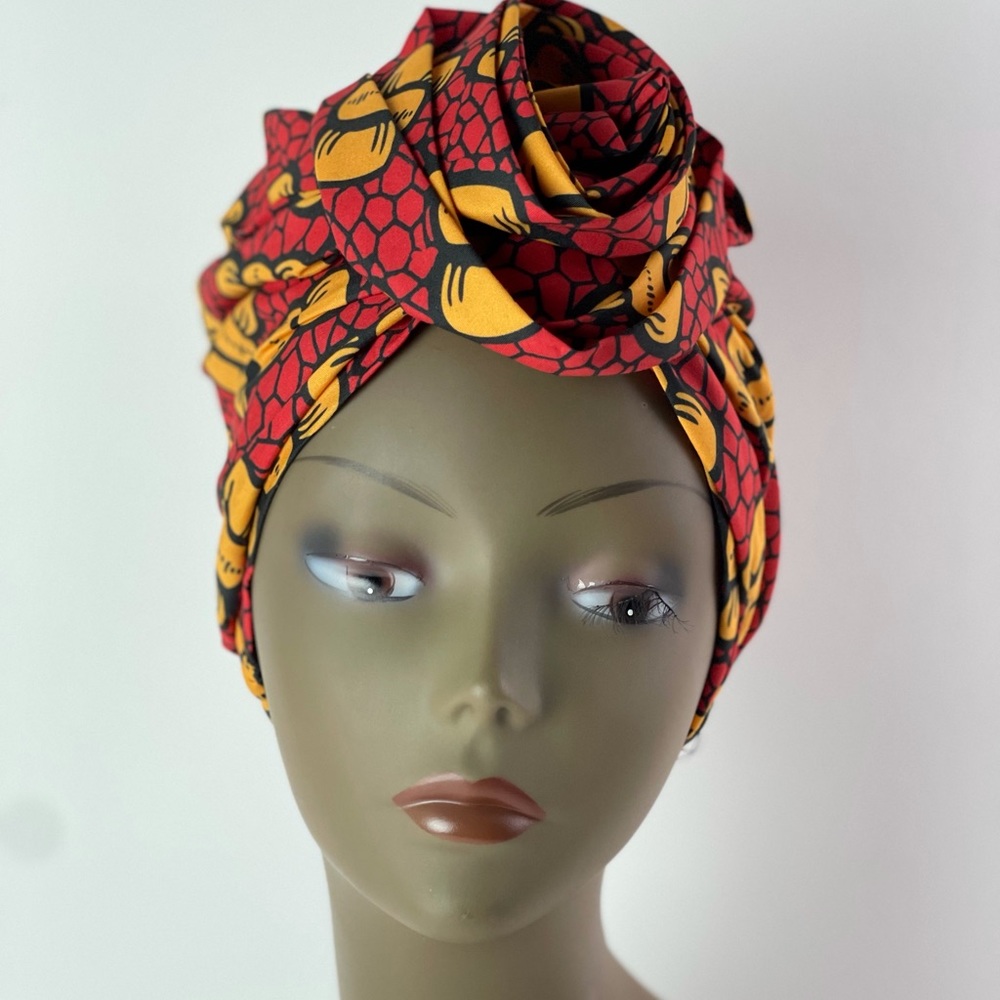 African Print Ankara Silky Satin Pretied Turban Headwrap